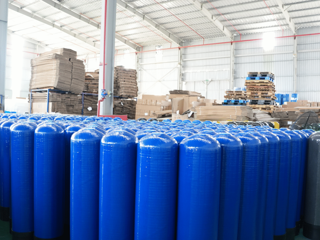 Cột composite Avano được sử dụng trong các hệ thống xử lý nước công nghiệp và dân dụng